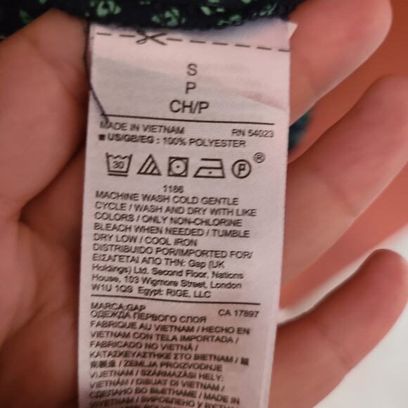 GAP Navy Blue Floral Blouse Size Small - Picture 6 of 6